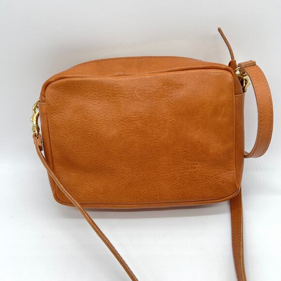 CLARE V Midi Sac Tan Nappetto Stripe Leather Crossbody Bag Women Neon Yellow NEW - Picture 4 of 16